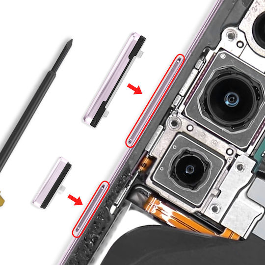 Clappio Power Volume Ersatzschlüssel für Mobiltelefone Galaxy S23 Galaxy S23 Plus Lavendel