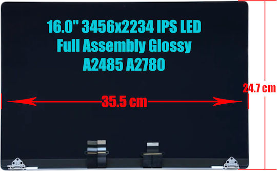 Monitor 16" IPS / LED Glossy for Laptop Apple MacBook Pro Retina 16" M1 M2 Pro Max A2485 A2780 1-SCR0601