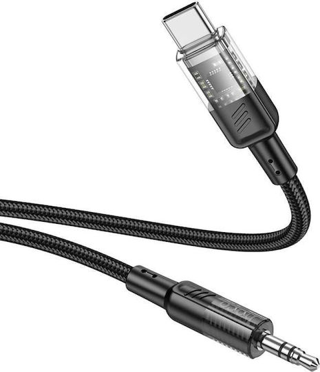 Hoco UPA27 Braided USB 2.0 Cable USB-C male - 3.5mm Black 1.2m