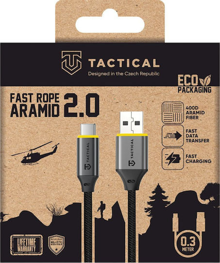 Tactical Fast Rope Braided USB 3.1 Cable USB-C male - USB-A 100W 0.3m (57983127946)