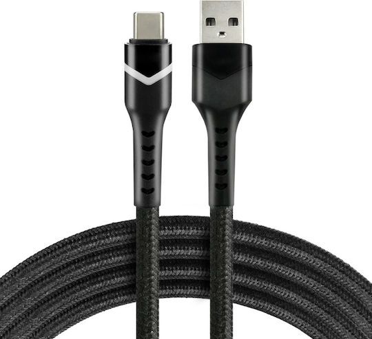 everActive CBB-2CB Braided USB 2.0 Cable USB-C male - USB-A Μαύρο 1m