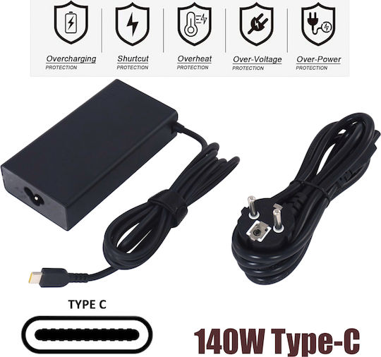 Lenovo USB-C Φορτιστής Laptop 140W 5V για Lenovo