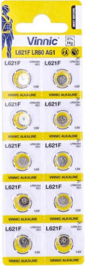 Vinnic Baterii alcaline Baterii de ceas pentru ceasuri LR60 3V 10buc