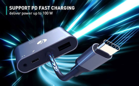 VCOM USB-C Docking Station με HDMI 4K PD Γκρι (CU4511)