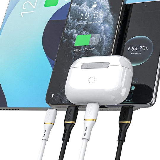 Dudao USB-C Мъжки към Lightning Кабел 30W Черен 1м 304004-204491