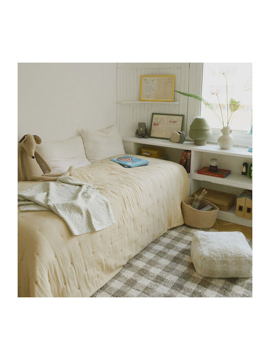 Fotolii Puf Bolster Vichy Ivoire 30x39x19cm