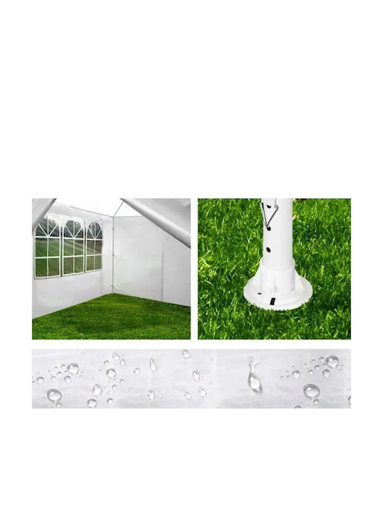 Gazebo Grădină cu LED Alb x3m