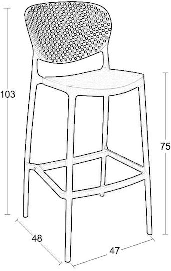 Scaun Rafturi și dulapuri pentru vin de Grădină din Polipropilenă Joy Negru 1buc 47x48x103cm