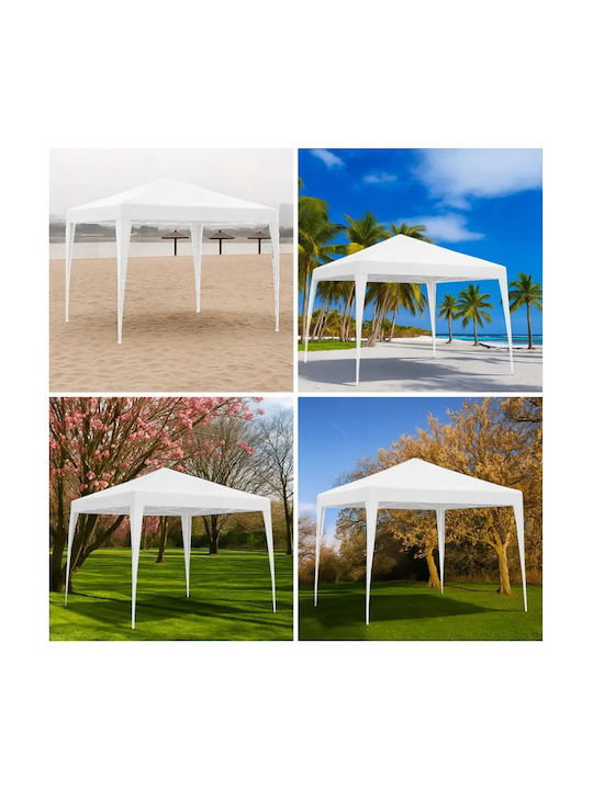 Gazebo Grădină cu LED Alb x3m