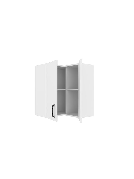 Modest Corner Cabinet Wall White 60x32x72cm