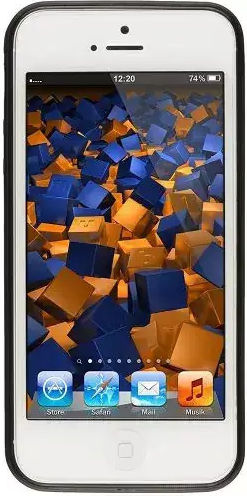 Umschlag Rückseite Kunststoff Schwarz (iPhone 5/5s/SE)