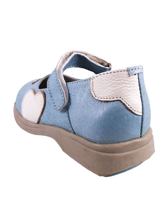 Παιδικές Μπαλαρίνες mit Bügel- und Schleifenverschluss Leder Blau