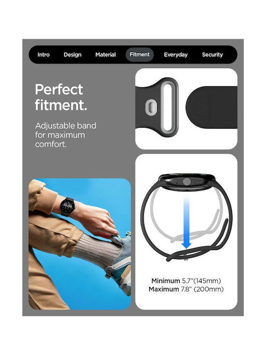 Spigen Каишка Силикон Черен (Google Pixel Watch 4, Google Pixel Watch 3)