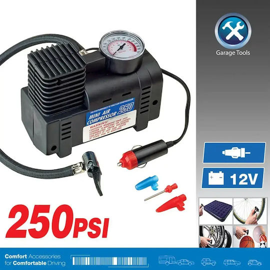 Τρόμπα Αυτοκινήτου 250PSI Επαναφορτιζόμενη με Μπαταρία 12V