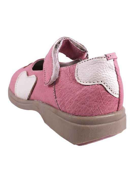 Παιδικές Μπαλαρίνες mit Bügel- und Schleifenverschluss Leder Rosa
