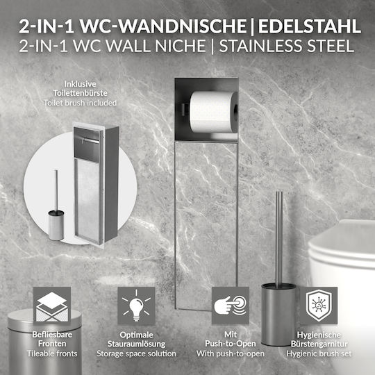 LuxeBath Metal Bathroom Accessory Set Silver
