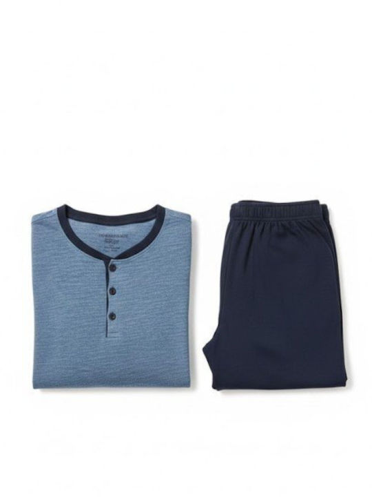 Soccus Men's Winter Pajamas Set Blue