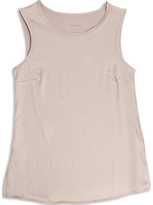 Women's Sleeveless T-Shirt Beige