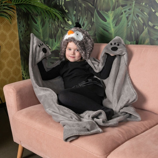 Noxxiez Decke Penguin Gray 130x100cm