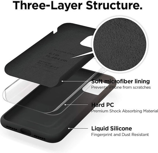 Elago Umschlag Rückseite Silikon / Kunststoff Schwarz (iPhone 11)