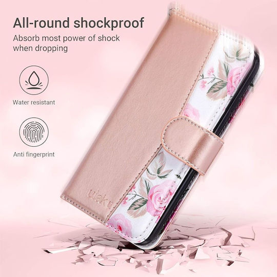 Wallet Δερματίνης / Δερμάτινο / Σιλικόνης Ροζ Χρυσό (iPhone 8/7)
