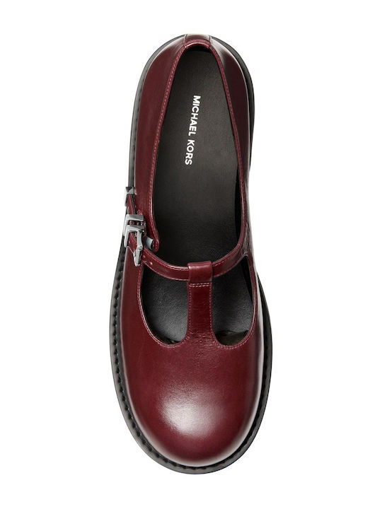 Leather Ballerinas Burgundy