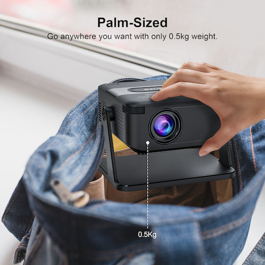 Xnano HA109 Mini Proiector LCD HD cu Wi-Fi și Difuzoare Incorporate Negru