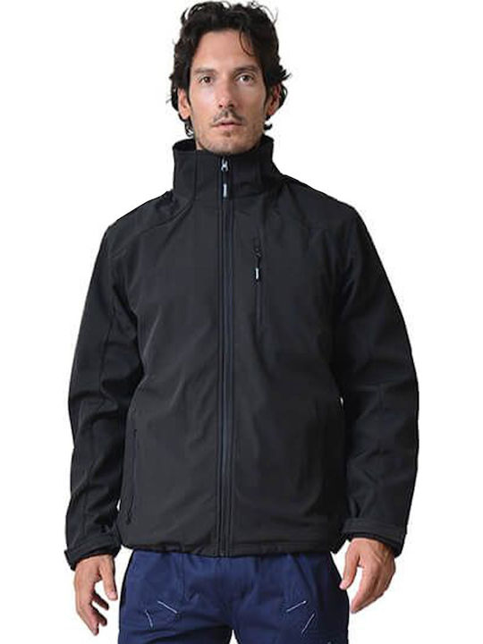 Ergo Work Jacket Softshell Cold with Removable Lining and with Hood Black