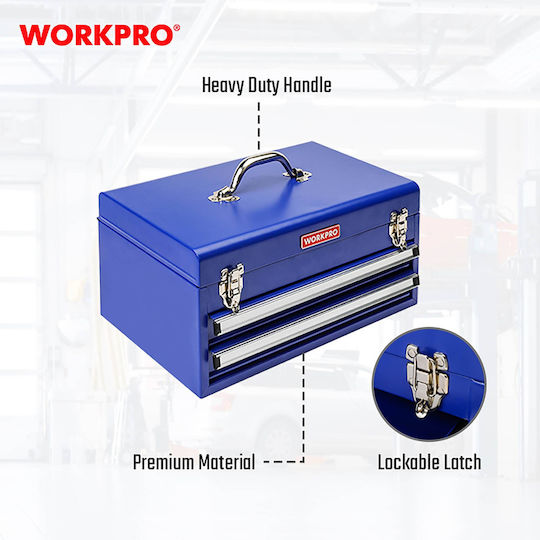WorkPro Metallic Tool Carrier with Toolbox W46xD24xH22cm