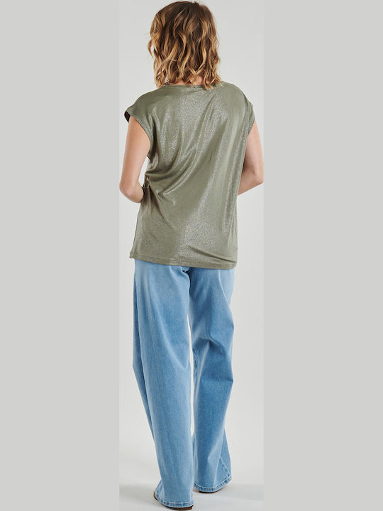 Damen T-Shirt Khaki