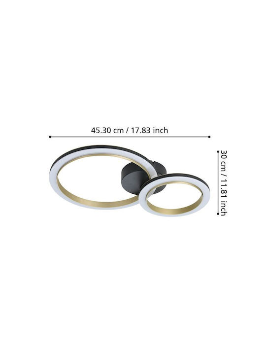 Eglo Ceiling Mount Light 45.3cm Black