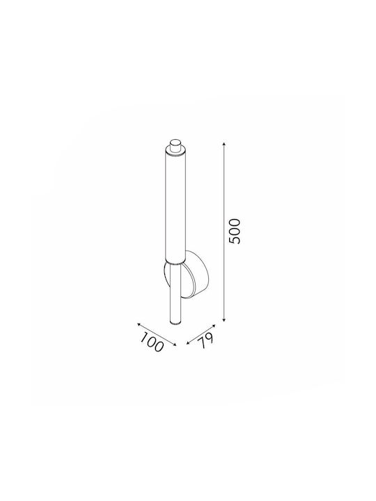 Aca Leuchte Wand mit Integrierter LED und Einstellbares Weißes Licht Braun 100x7.9x50cm