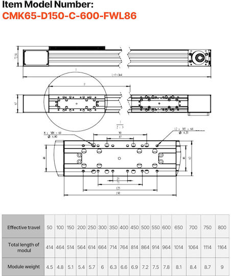 Vevor Linear Motion Guide Belt Transmission Stage Linear Motion Cnc Stepper Motor Nema34 Working Size 600 Mm High Speed Motorized Engraving Machine Milling Machine Cnc 3d Printer