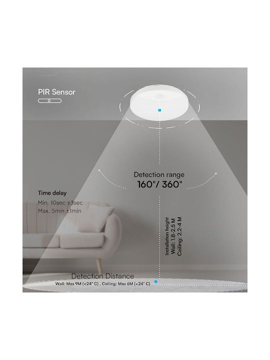 V-TAC Outdoor Ceiling Flush Mount with Integrated LED in White Color 23420