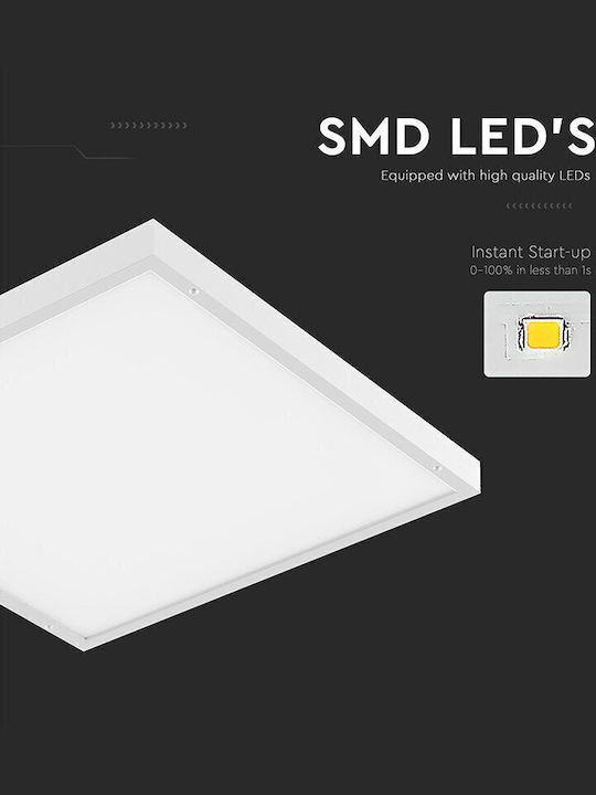 V-TAC Τετράγωνο Χωνευτό LED Panel 36W με Ψυχρό Λευκό Φως 6500K 60x60εκ.