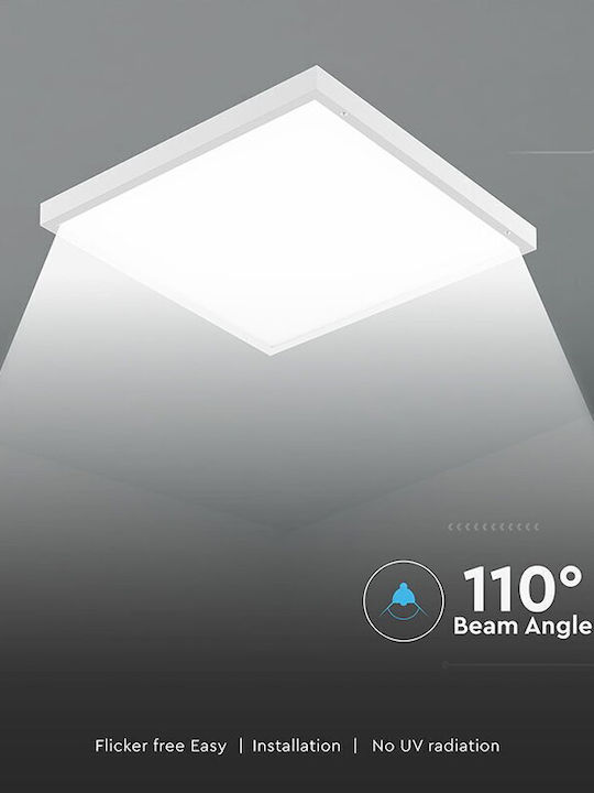 V-TAC Τετράγωνο Χωνευτό LED Panel 36W με Ψυχρό Λευκό Φως 6500K 60x60εκ.