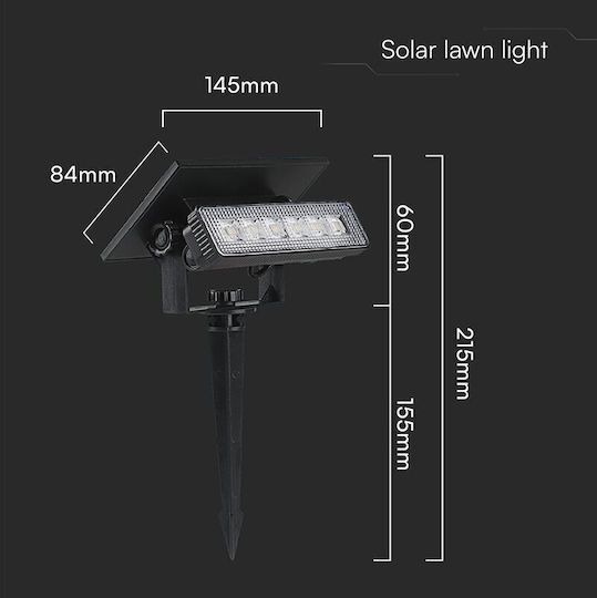 V-TAC Solar Light 0.9W 80lm with Warm White Light 3000K IP65