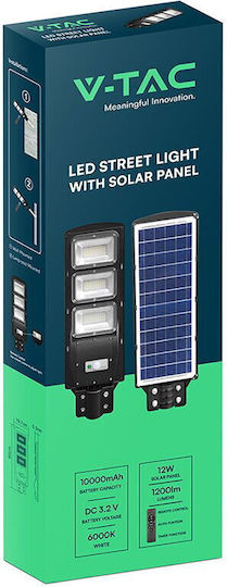 V-TAC Street Solar Light 12W 1200lm Cold White 6000K with Remote Control IP65