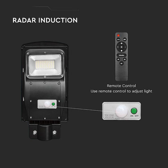 V-TAC Street Solar Light 6W 800lm Cold White 6000K with Remote Control IP65