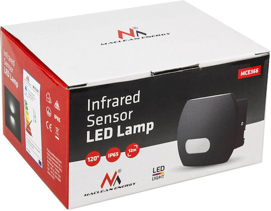 Maclean Energy Wandmontiert Solarleuchte 20W 1200lm Natürliches Weiß 4000K mit Bewegungssensor IP65