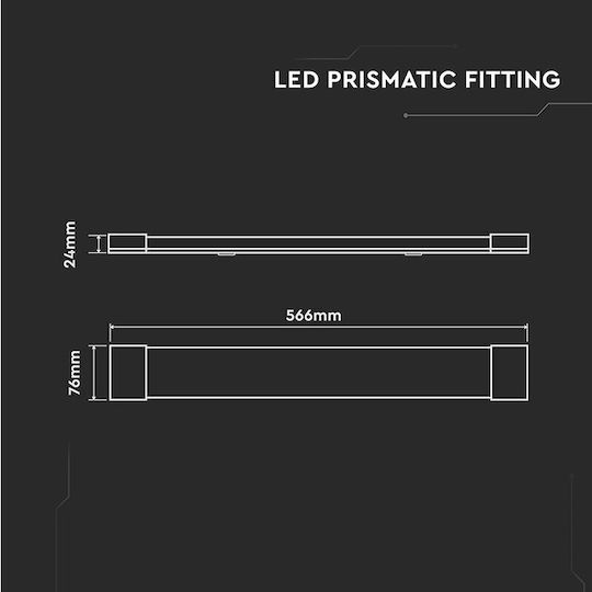 V-TAC Commercial Linear LED Ceiling Light 20W Natural White 60cm