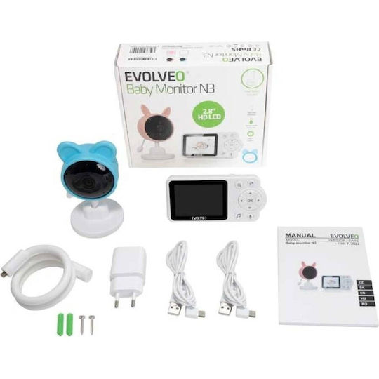 Evolveo N3 Ασύρματη Ενδοεπικοινωνία Μωρού με Αμφίδρομη Επικοινωνία CAM-3B