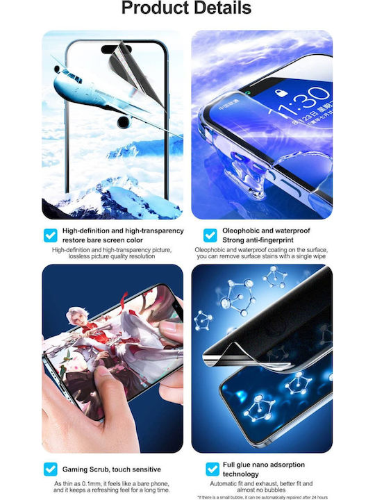 Sunshine Ss-075s High Quality Matte Anti-peeping Hydrogel Film for Google Pixel Watch 3 LTE 2024 41mm 6 Quantities per Sheet