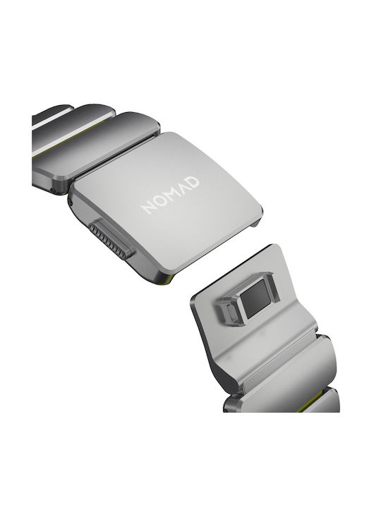 Nomad Stratos Titanium Grade 4 Band FKM Metal Bracelet Apple Watch Series 42 44 45 46 49mm Ultra 1 2 3 Natural Titanium Volt Lime Green Nm011147858