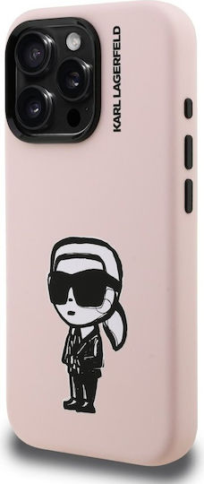 Karl Lagerfeld Sketch Umschlag Rückseite Silikon / Kunststoff Rosa (iPhone 17 Pro Max / iPhone 17 Pro / iPhone 16 Pro Max)