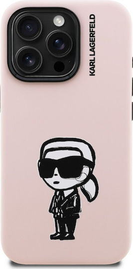 Karl Lagerfeld Sketch Umschlag Rückseite Silikon / Kunststoff Rosa (iPhone 17 Pro Max / iPhone 17 Pro / iPhone 16 Pro Max)