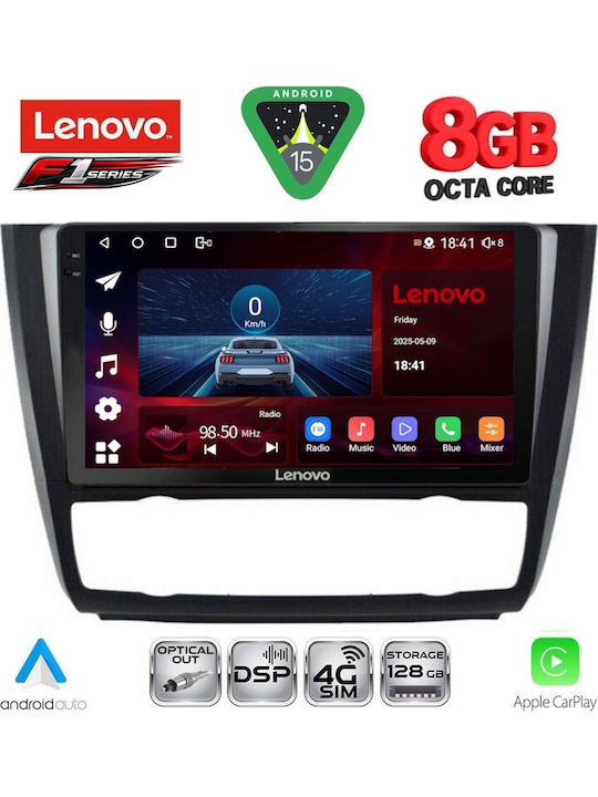 Lenovo Car Audio System for BMW Series 1 2004-2013 with A/C (Bluetooth/USB/WiFi/GPS/Apple-Carplay/Android-Auto) with Touch Screen 9"