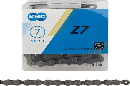 KMC Chain Z7 Αλυσίδα Ποδηλάτου 6 / 7 / 8 Ταχυτήτων 114L Ασημί