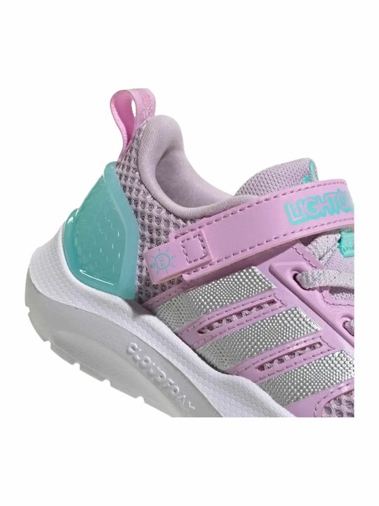 Kids Sports Running Shoes with Hoop & Loop Closure Pink