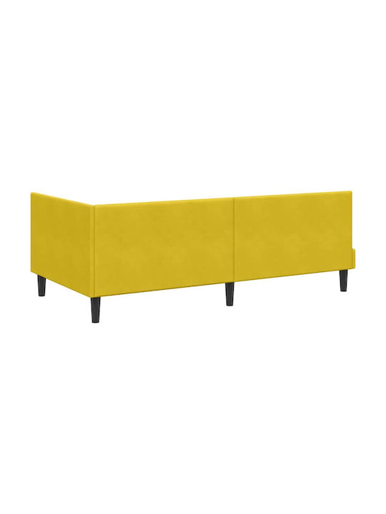 Einzelbett Mit Samt Gelbe Samt Mit Lattenrost & Matratze 94x190cm